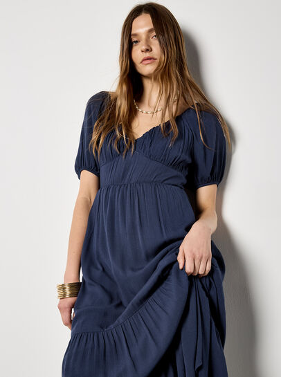 Crinkle Tiered Maxi Dress