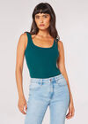 Knitted Tank Top, Green, large