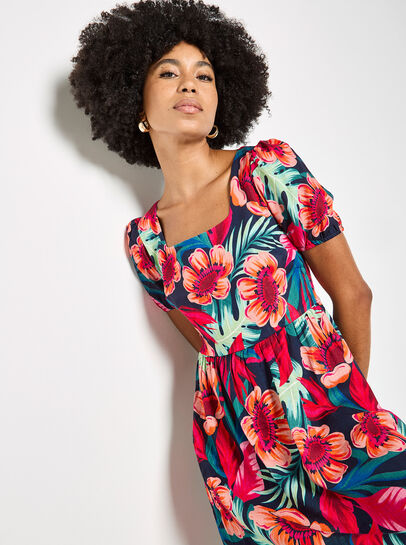 Tropical Floral Mini Dress