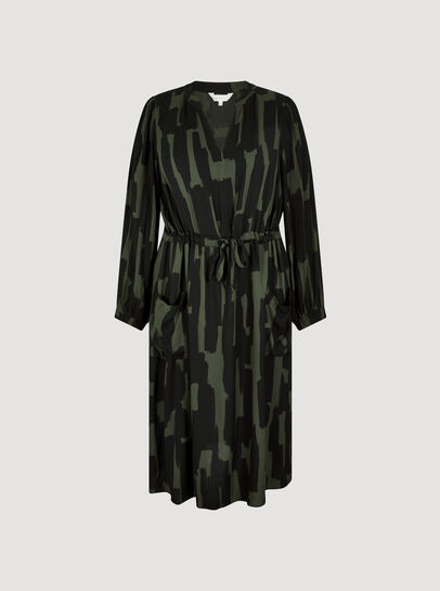 Curve Abstract Lines Midi Dress