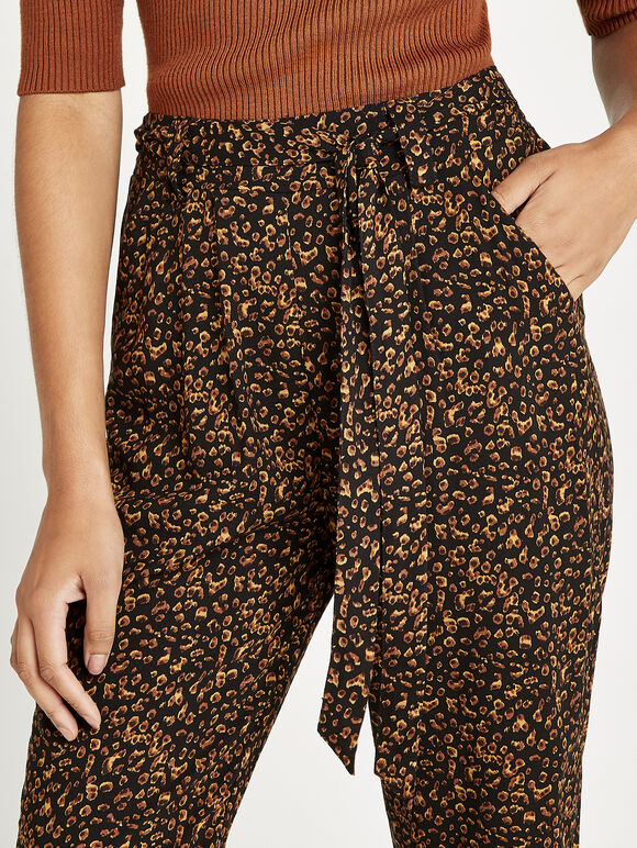 Black Animal Print Jogger, Black, large