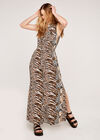 Multi Animal Maxi Dress, Brown, large