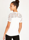 Cream Victoriana Lace Yoke Top, Cream, large