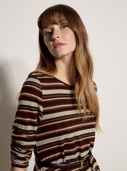 Engineered Stripe Swing Mini Dress