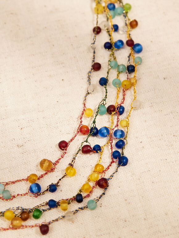 Layered Colourful Bead Necklace, Assorted, large