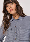 Dogtooth Cropped Shirt, Black, large