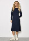 Textured Jersey Midi Dress, Navy, large