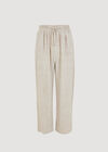 Linen Blend Cropped Trousers, Stone, large