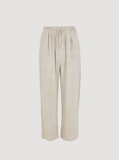 Linen Blend Cropped Trousers
