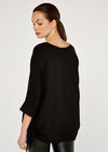 Oversized Drawstring Top, Black, large