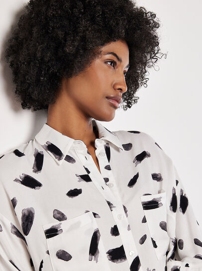 Paint Stroke Print Utility Shirt