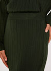 Ribbed Knit Skirt, Green, large