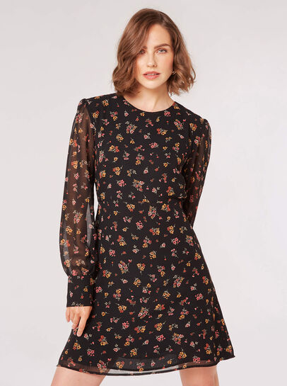 Ditsy Floral Chiffon Mini Dress
