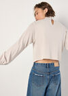 Waffle Knit Wrap Top, Stone, large