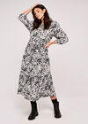 Tie Dye Spot Tiered Midi Dress, Cream, large
