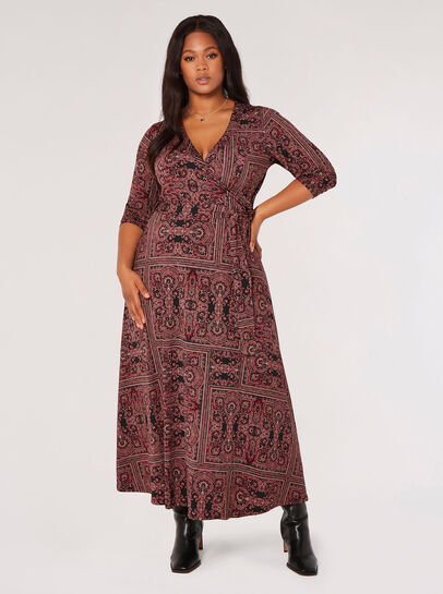 Curve Scarf Print Midaxi Dress