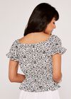 Animal Print Cropped Top, Cream, large