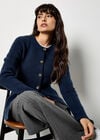 Pebble Button Cardigan, Navy, large