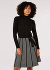 Chevron Knit Mini Dress, Black, large