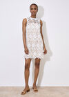 Lace Shift Mini Dress, White, large