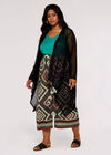 Curve Mesh Waterfall Cardigan, Black, large