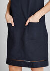 Lattice Edge Shift Dress, Navy, large