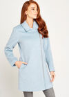 Blue Asymmetrical Zip Coat, Blue, large
