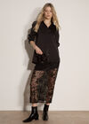 Oversized Satin Shirt, Black, large