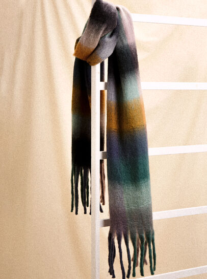 Check Colour Block Scarf