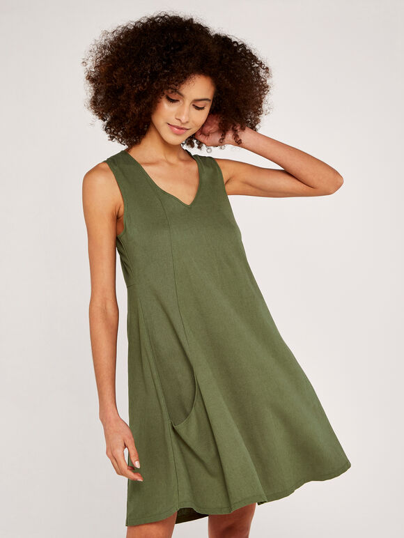 Basic Pocket Dress, Khaki, large