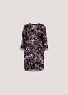 Abstract Brushstroke Shirt Mini Dress, Dark Grey - Charcoal, large