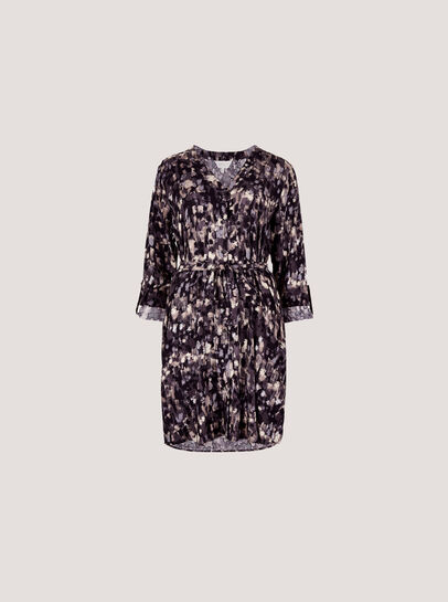 Abstract Brushstroke Shirt Mini Dress