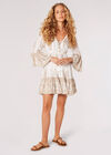 Paisley Shimmer Mini Dress, Cream, large