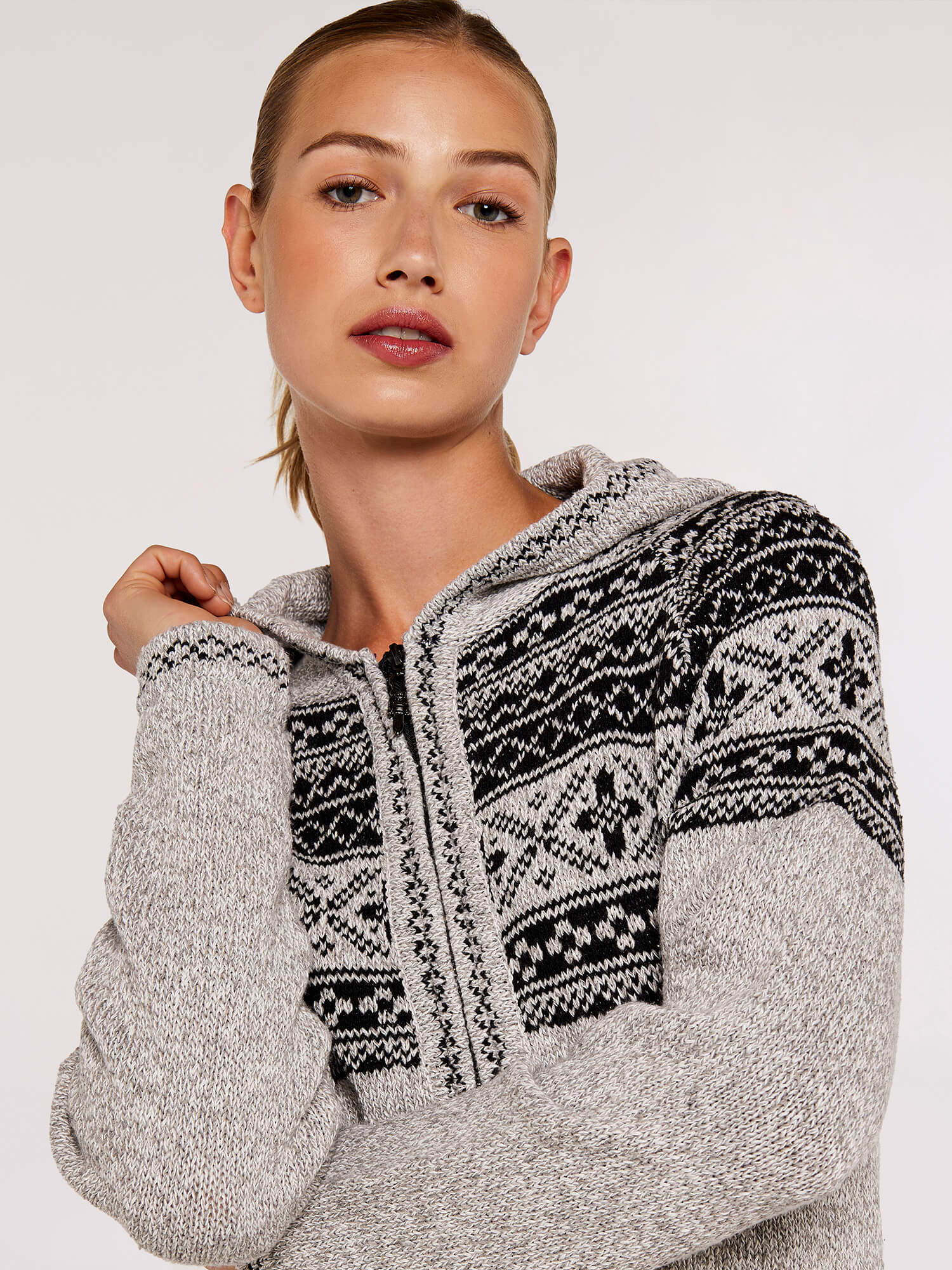 Grey zip up discount cardigan