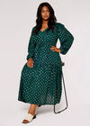 Curve Foil Oval Midi Dress, Green, large