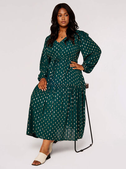Curve Foil Oval Midi Dress