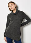 Asymmetric Hem Knit Top, Dark Grey - Charcoal, large