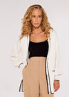 Tipping Gold Button Cardigan, White, large
