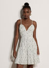 Bow Back Floral Embroidered Cami Mini Dress, White, large