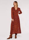 Floral Wrap Maxi Dress, Rust, large