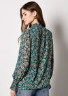 Paisley Print Chiffon Top, Green, large
