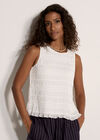 Crinkle Ruffle Chiffon Top, Cream, large