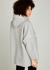 Boucle Borg Zip Through Cape, Grey, large
