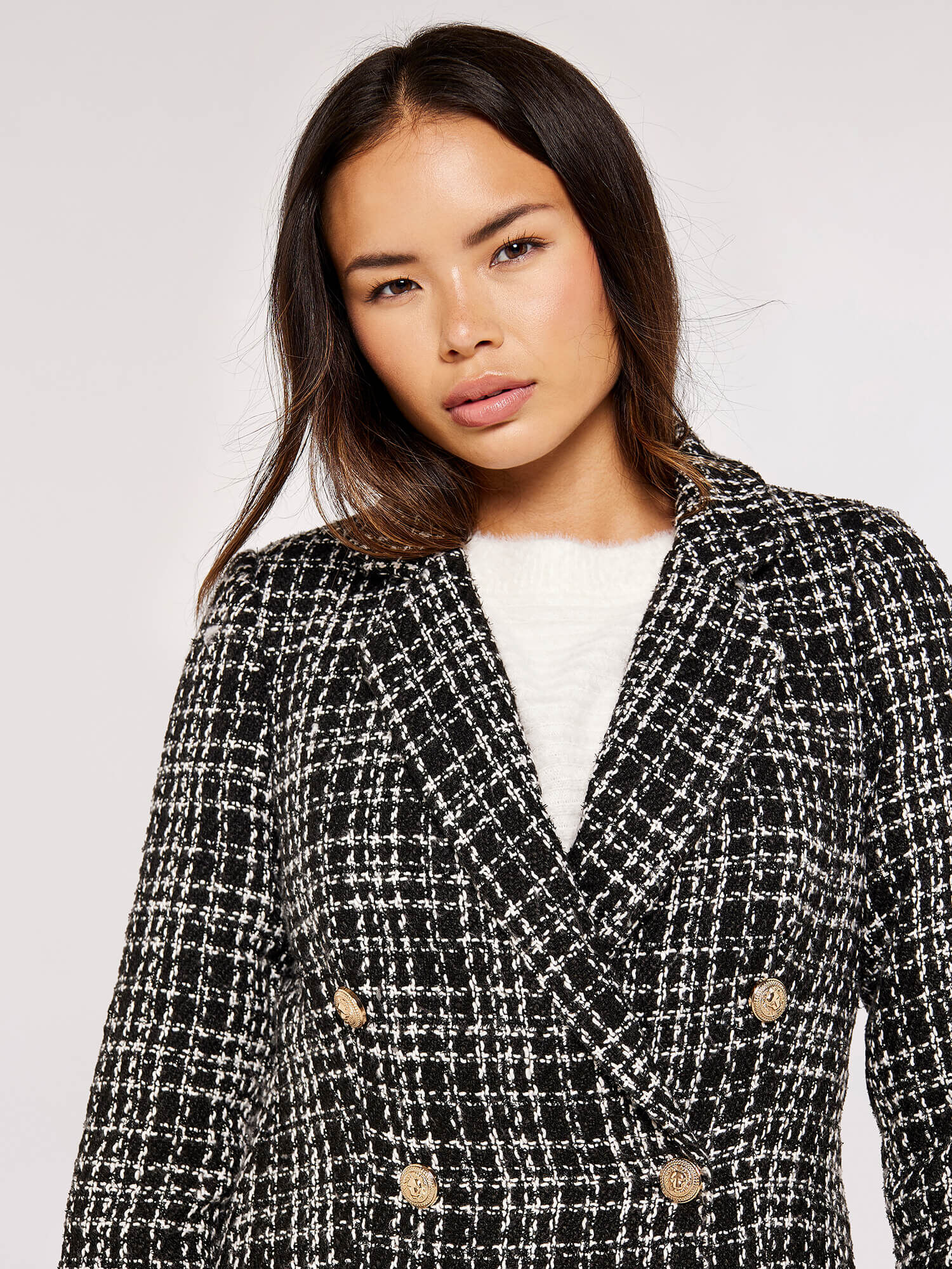 Monochrome Tweed Blazer