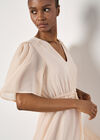 Polka Dot Chiffon Mini Dress, Peach, large