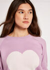 Statement Heart Jumper, Lilac, large