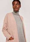 Fisherman 2 Pocket Open Cardigan, Pink, large