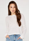 Rib Line Crop Jumper, Cream, large