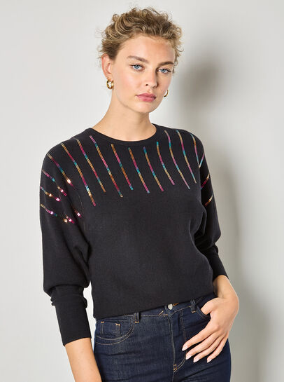 Rainbow Sequin Soft Jumper