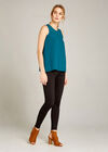 Cotton Sateen Skinny Jeggings, Black, large